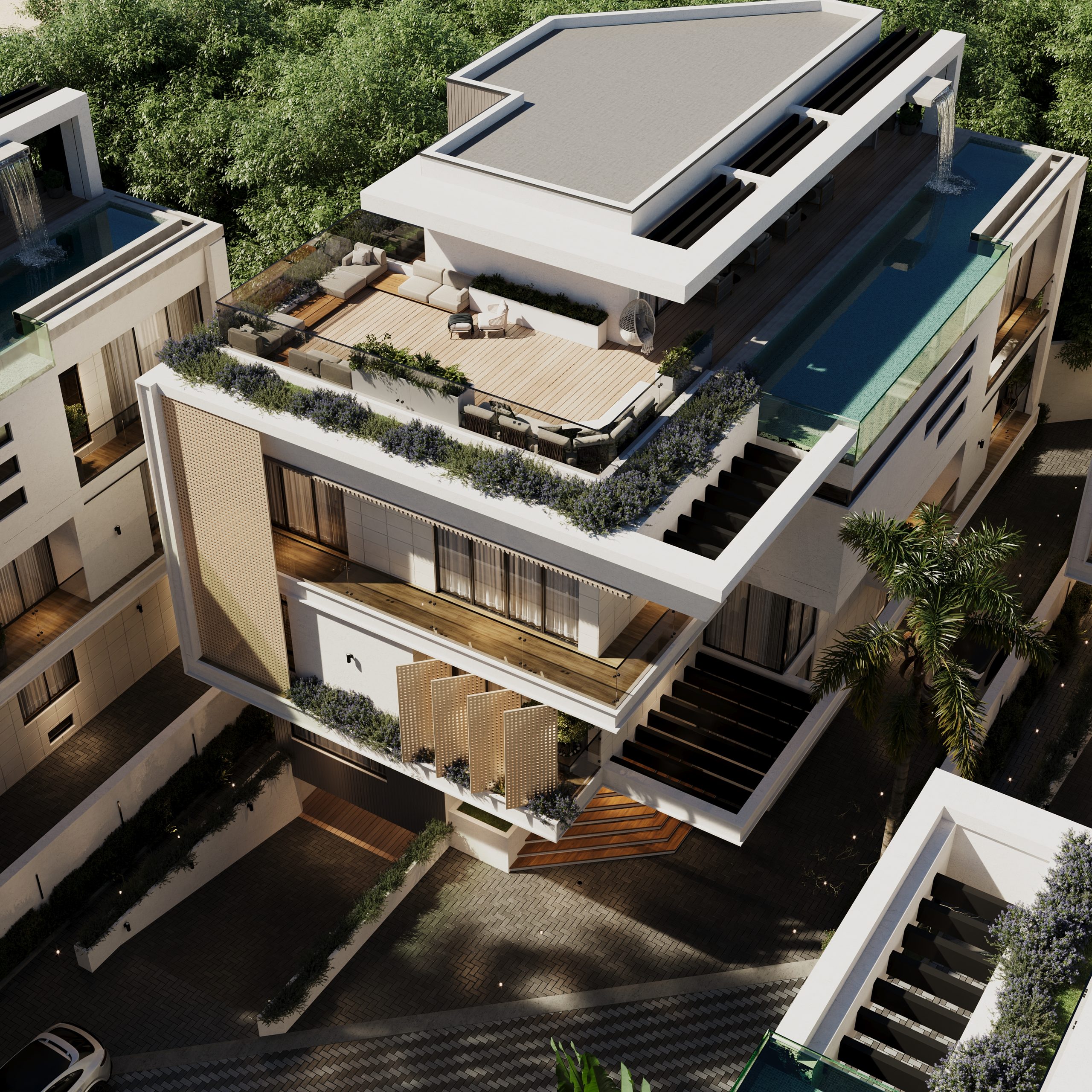Monarch Hills — A villa and its water